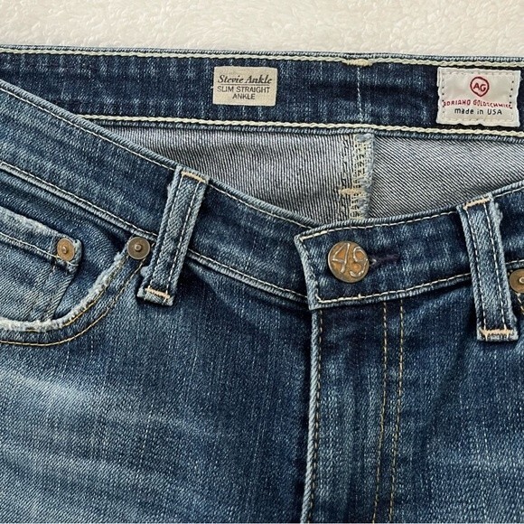 Ag Adriano Goldschmied Y2K Stevie Ankle Slim Straight Distressed Jeans Size 27 - Picture 9 of 10